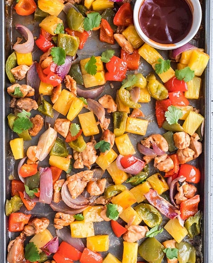 Pineapple Chicken Sheet Pan Meal