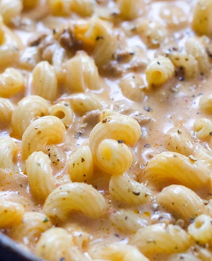 Creamy Beef Cavatappi