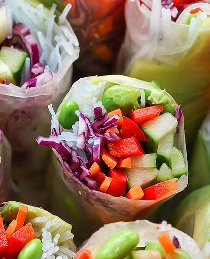 Fresh Salad Rolls with a Creamy Peanut Hoisin Sauce
