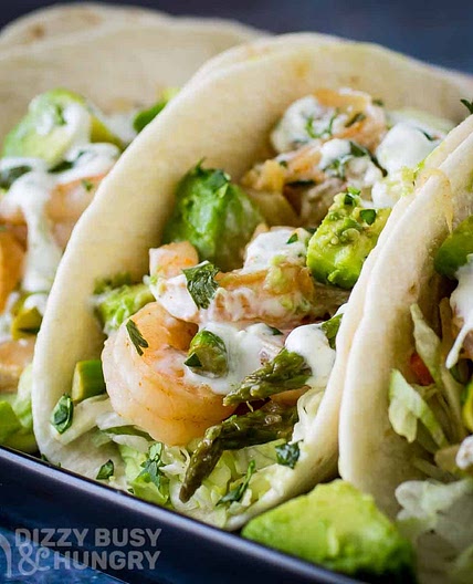 Chipotle Shrimp Tacos With Asparagus
