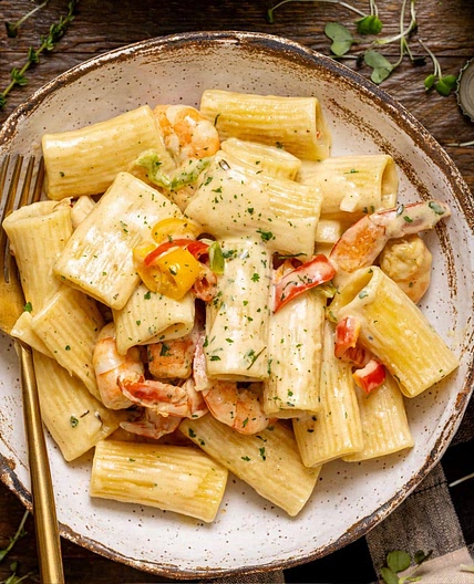 Creamy Jamaican Shrimp Rasta Pasta