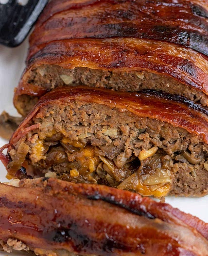Bacon Wrapped Stuffed Meatloaf