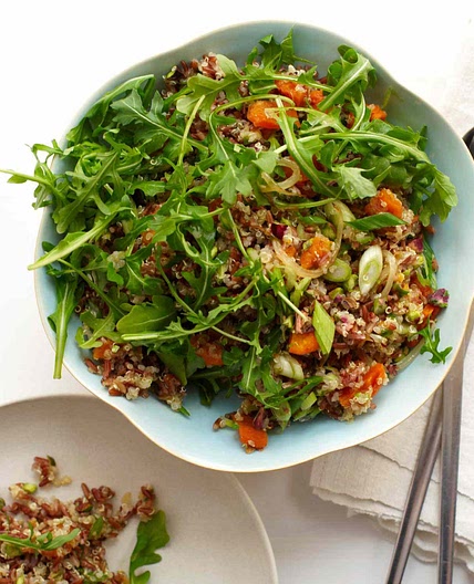 Red Rice and Quinoa Salad with Orange and Pistachios