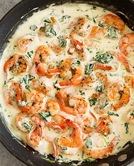 Creamy Parmesan and Spinach Shrimp