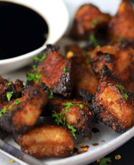 Keto Air Fryer Pork Belly Bites