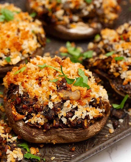 Vegan Stuffed Portobello Mushrooms