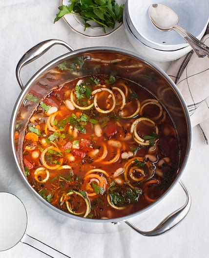 Spiralized Zucchini Vegetable Noodle Soup