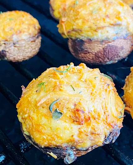Traeger Crab Stuffed Mushrooms