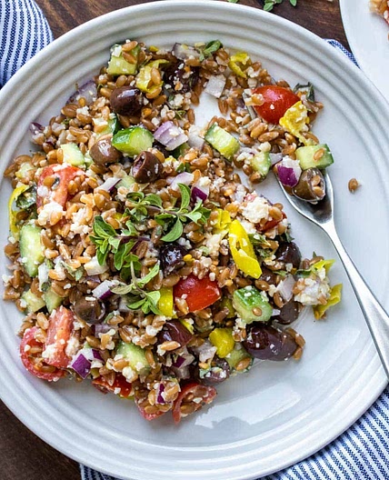 Greek Vegan Farro Salad
