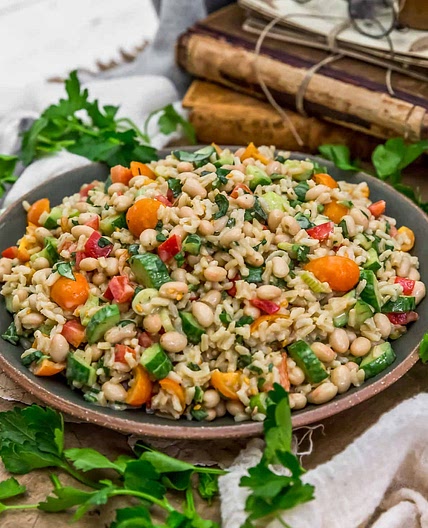 Italian Basil Rice Salad