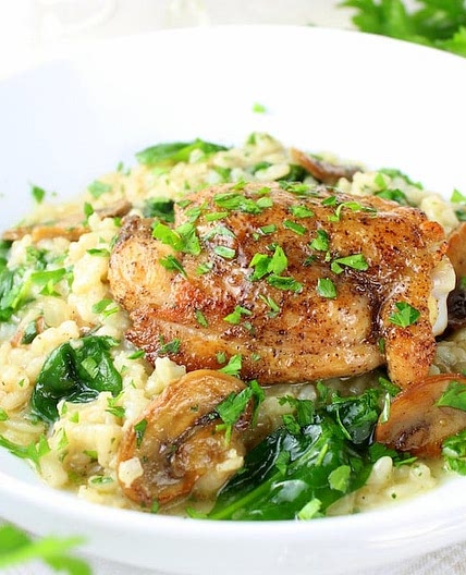 Instant Pot Chicken Thighs with Risotto