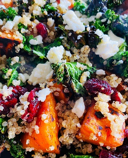 Blackstone Sweet Potatoes and Kale