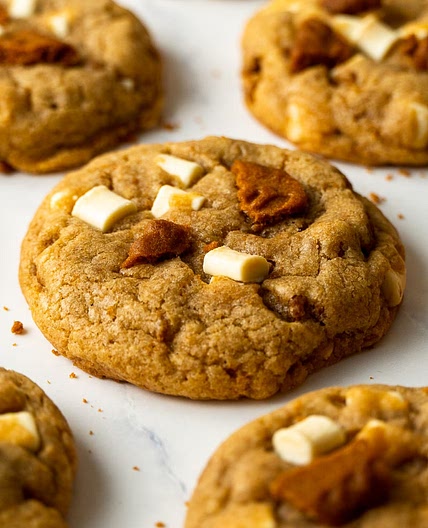 White Chocolate Chip Biscoff Cookies