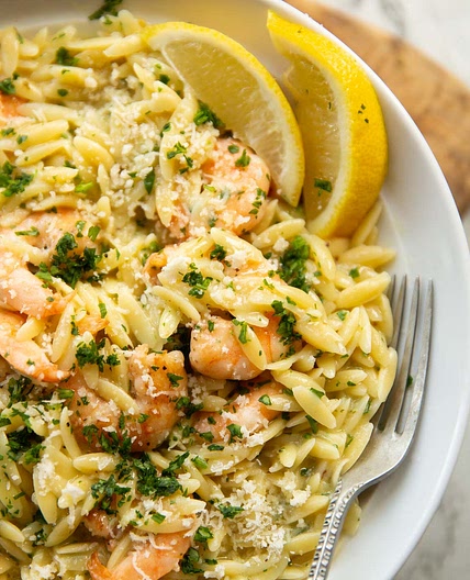 Garlic Butter Prawn Orzo