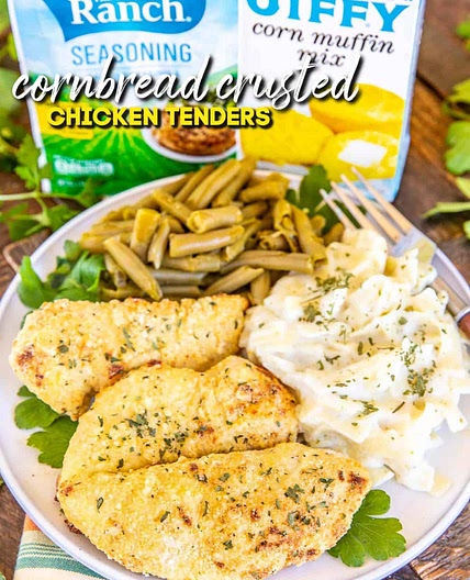 Cornbread Crusted Chicken Tenders