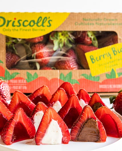 Stuffed Strawberries Recipe: Cheesecake, Chocolate Hazelnut, & Rosé Gelée