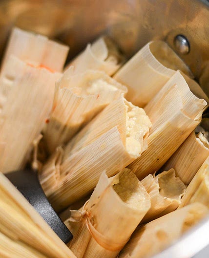 Tamales With Red Chili and Chicken Filling Recipe