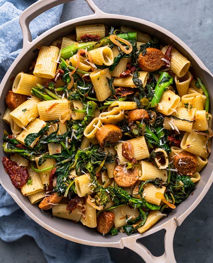 Vegan Sausage Pasta with Broccoli Rabe Recipe