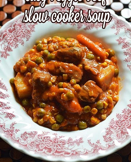 Easy Veggie Beef Slow Cooker Soup