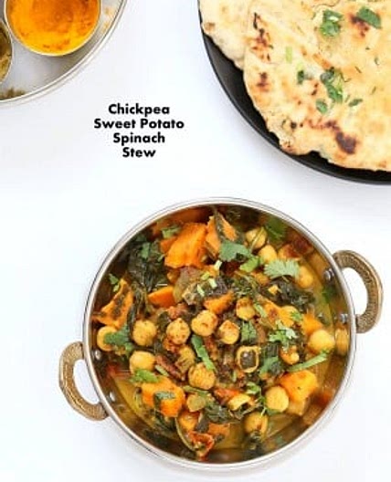 Chickpea Sweet Potato Spinach Curry