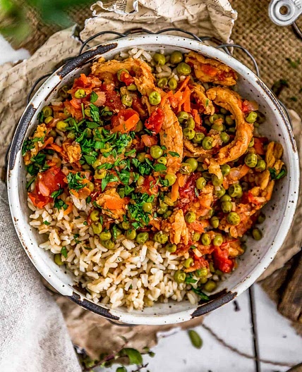 Lebanese Soy Curls and Pea Stew (Bazilla)