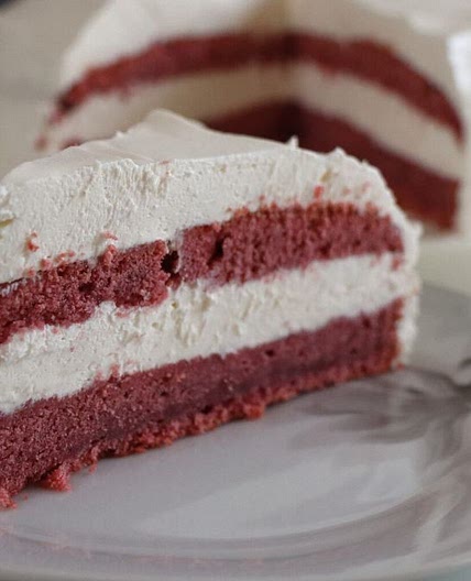 Red Velvet Cake with Whipped Cream Frosting