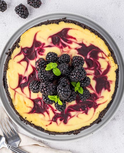 Blackberry Swirl Cheesecake