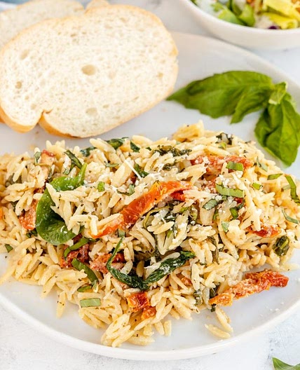 Sundried Tomato Boursin Baked Orzo