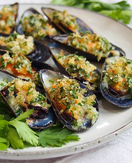 Baked mussels