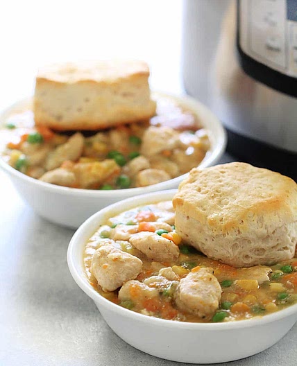 Instant Pot Chicken Pot Pie and Biscuits Recipe