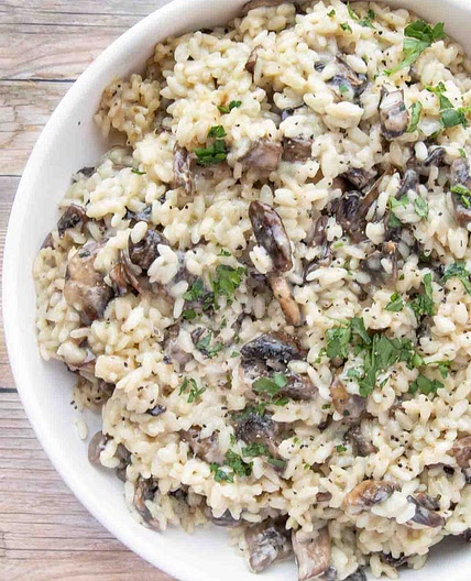 Restaurant-Style Creamy Mushroom Risotto