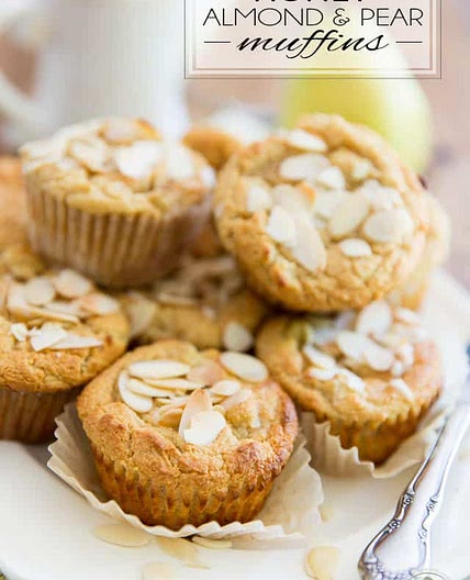 Honey Almond Pear Muffins