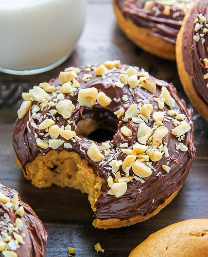 Chocolate Glazed Peanut Butter Donuts