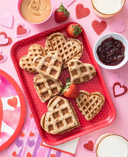 Waffle Heart Sandwiches