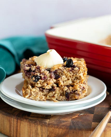 Peanut Butter and Jelly Baked Oatmeal