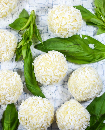 Basil Coconut White Chocolate Truffles
