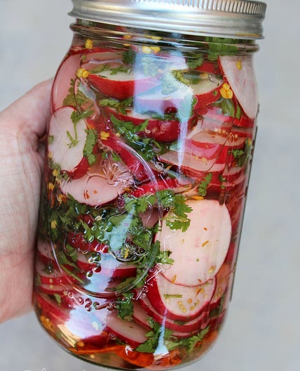 Sweet and Spicy Pickled Radishes