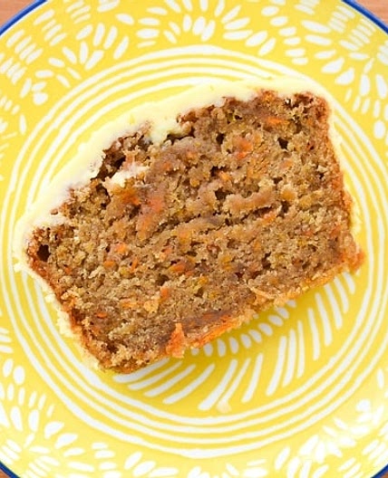 Vegan Carrot Loaf Cake with Orange Icing