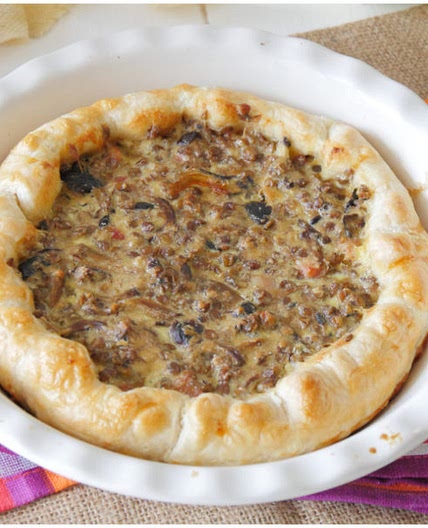 Torta salata lenticchie e funghi