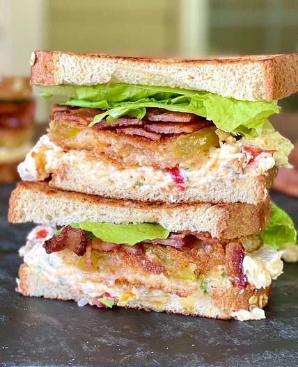 Fried Green Tomato BLT with Homemade Pimento Cheese