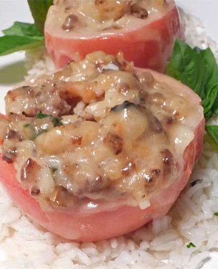 Rice and Beef Stuffed Tomatoes