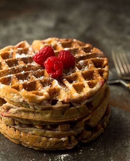 Raspberry Chocolate Waffles