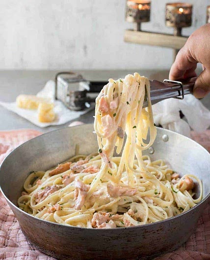 Salmon Alfredo Pasta