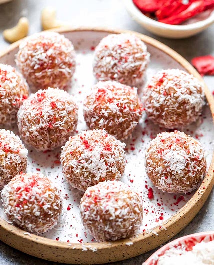 Strawberries and Cream Energy Balls
