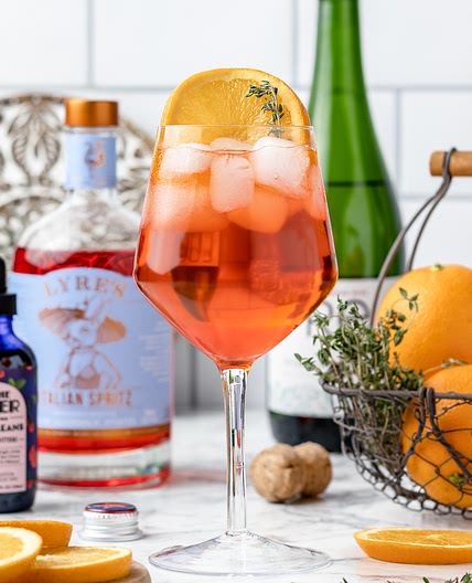 Non Alcoholic Aperol Spritz Mocktail