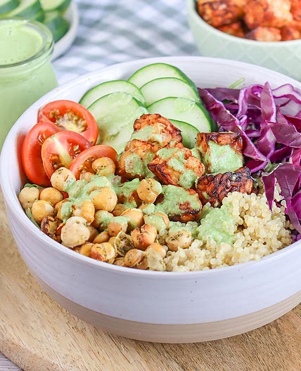 Vegan Cobb Salad with Green Goddess Dressing