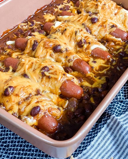 Skinny Chili Cheese Dog Casserole