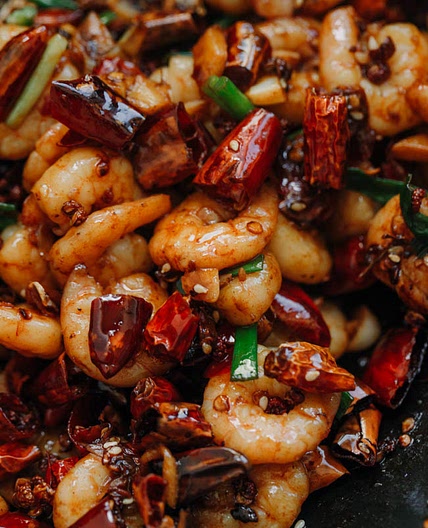 Szechuan shrimp stir fry