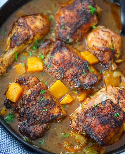 Chicken with Butternut Squash Stew