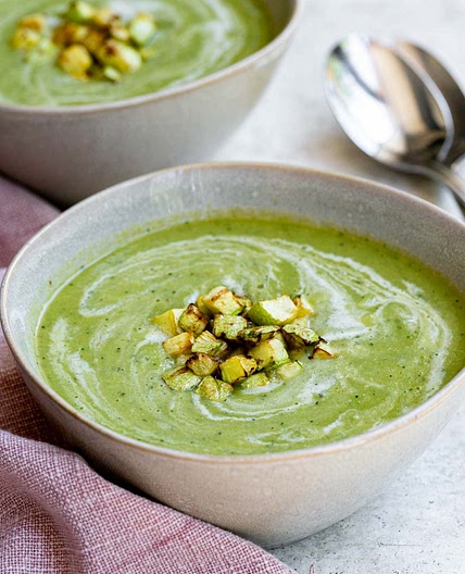 Zucchini, Pea, and Basil Soup